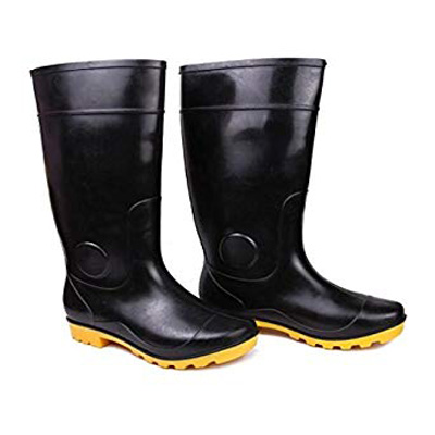 BLACK SAFETY GUMBOOT WITH PENETRATION PROTECTION